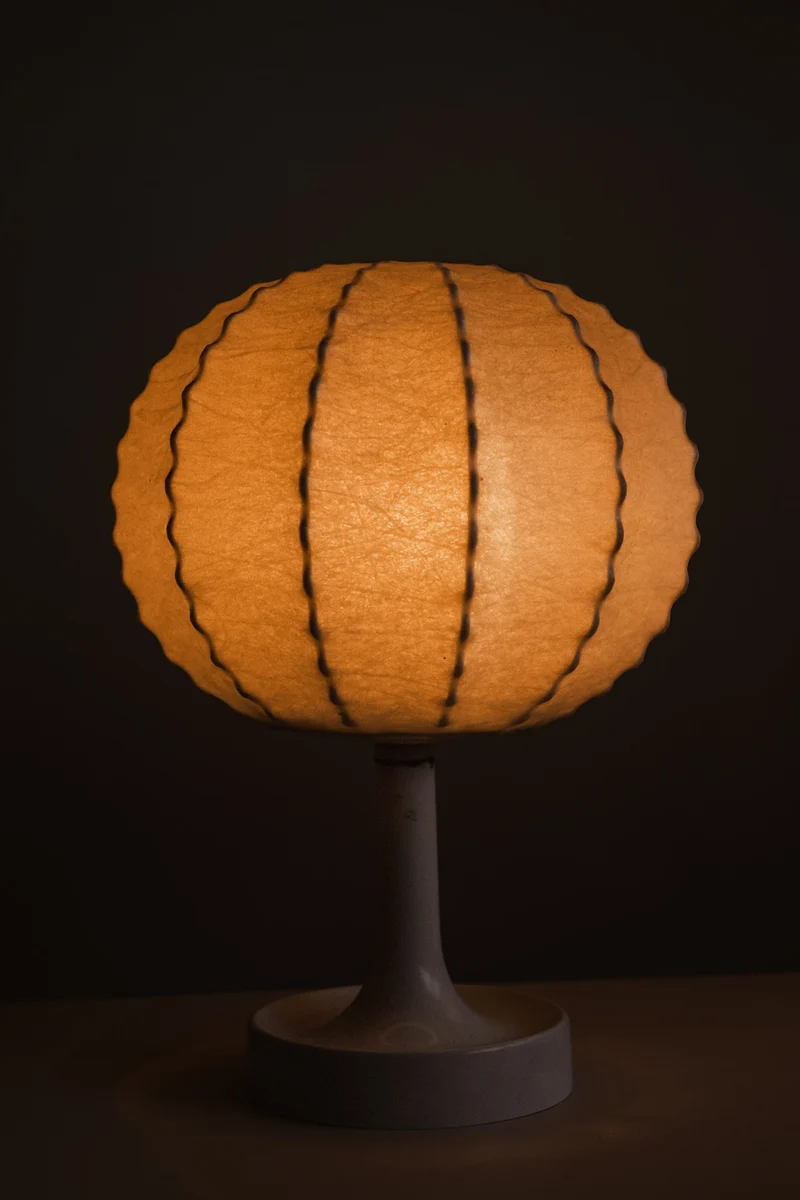 Vintage Pair of Cocoon Resin Table Lamps by Friedel Wauer for Goldkant Leuchten, 1970s