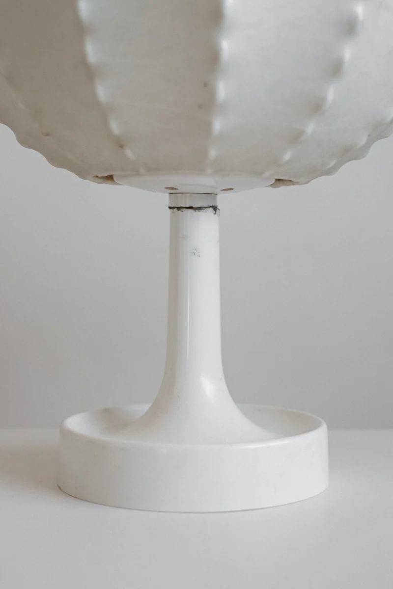 Vintage Pair of Cocoon Resin Table Lamps by Friedel Wauer for Goldkant Leuchten, 1970s