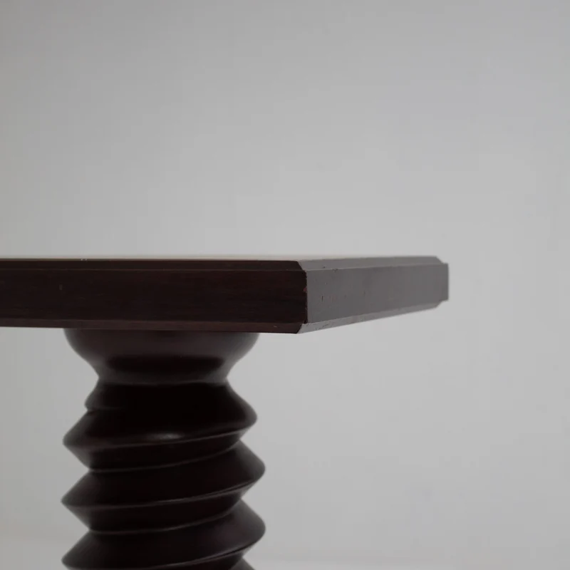 Vintage Wooden Pedestal Set in Stained Oak