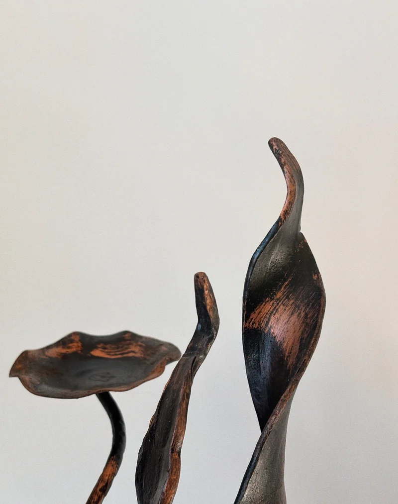 Folk Art Metal Tulip Candleholder, Poland