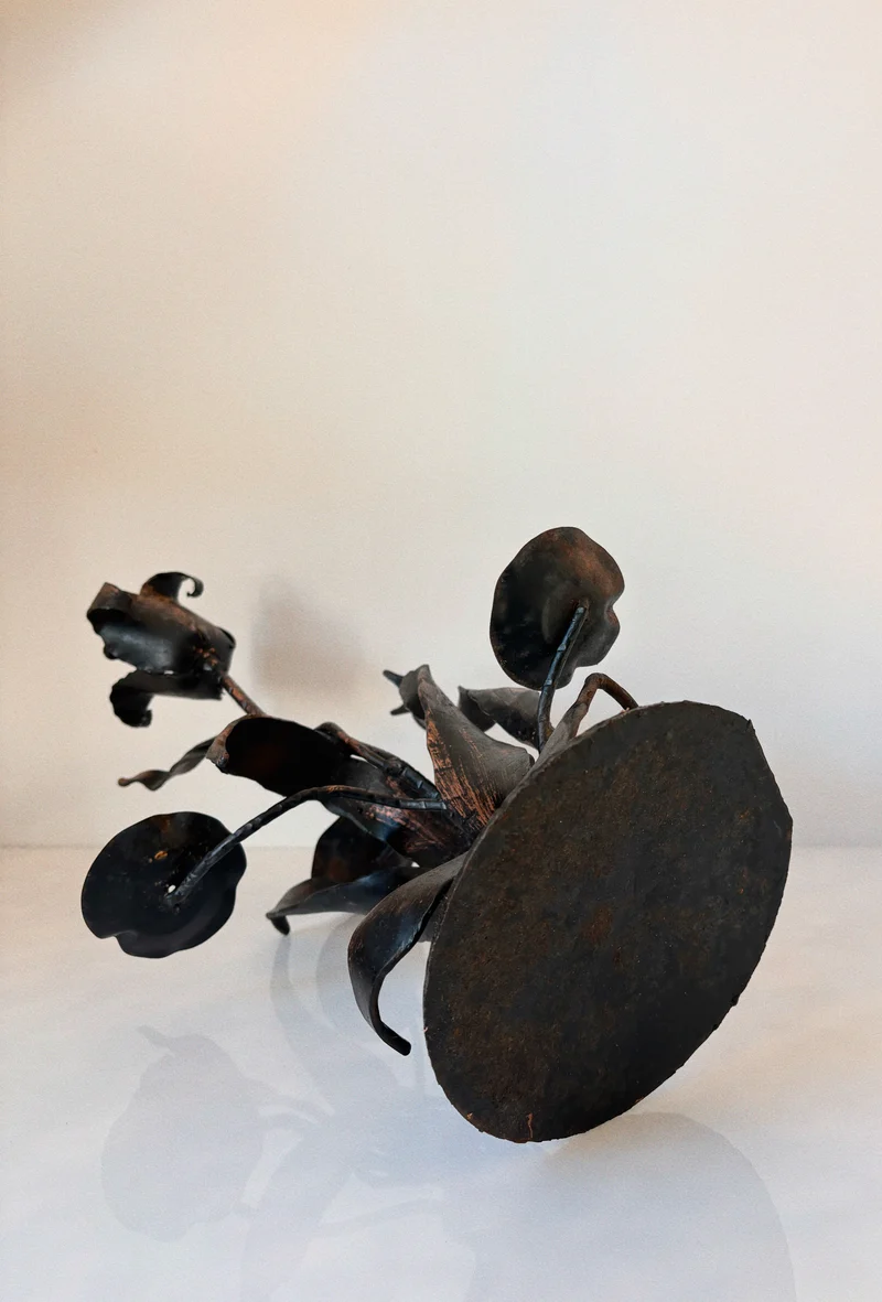 Folk Art Metal Tulip Candleholder, Poland