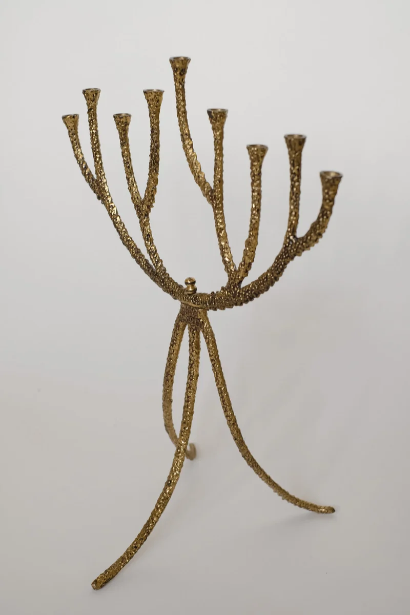Rare Mid-Century Brutalist Bronze Candelabra