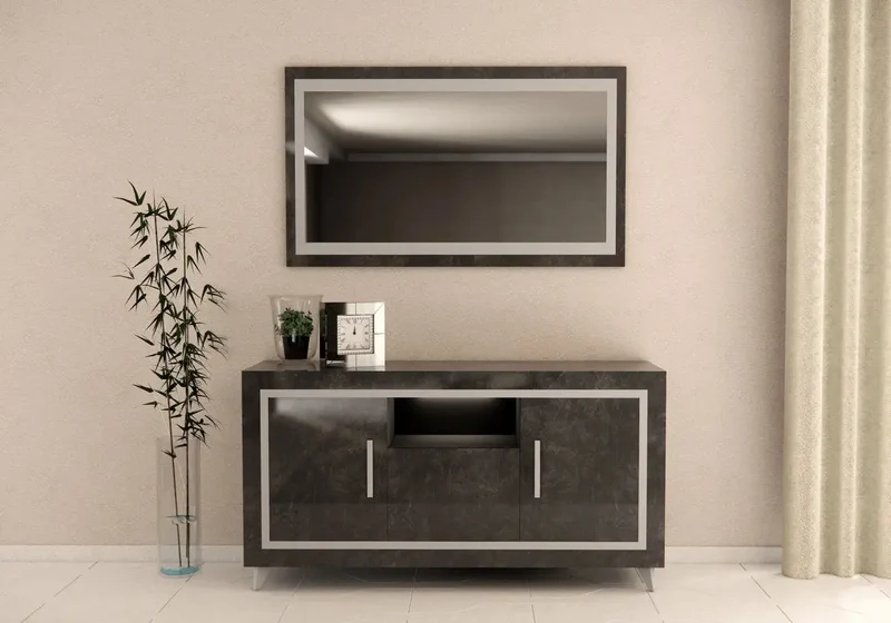 Salle à manger marbre noir SILVER