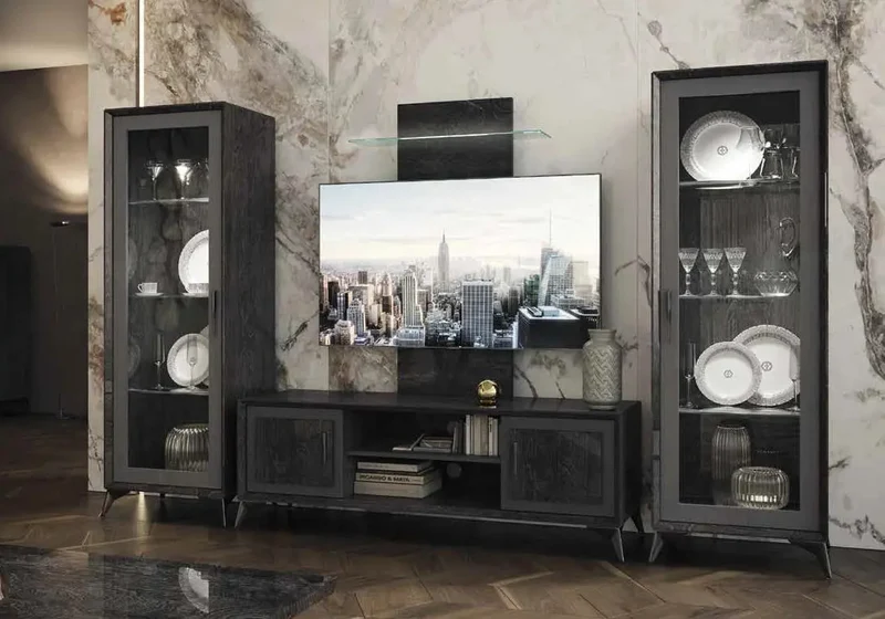 Ensemble meuble TV bouleau HAWA