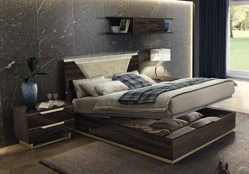 Chambre complète modern noyer LADY