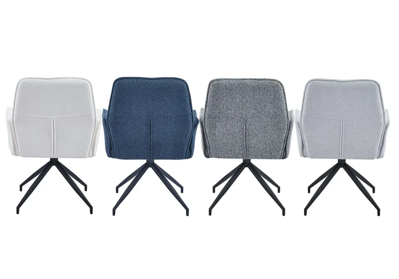 Fauteuils de table en tweed gris pivotants - Maty x2