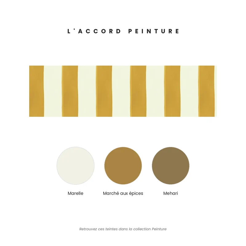 Cabine de plage - Ocre & blanc