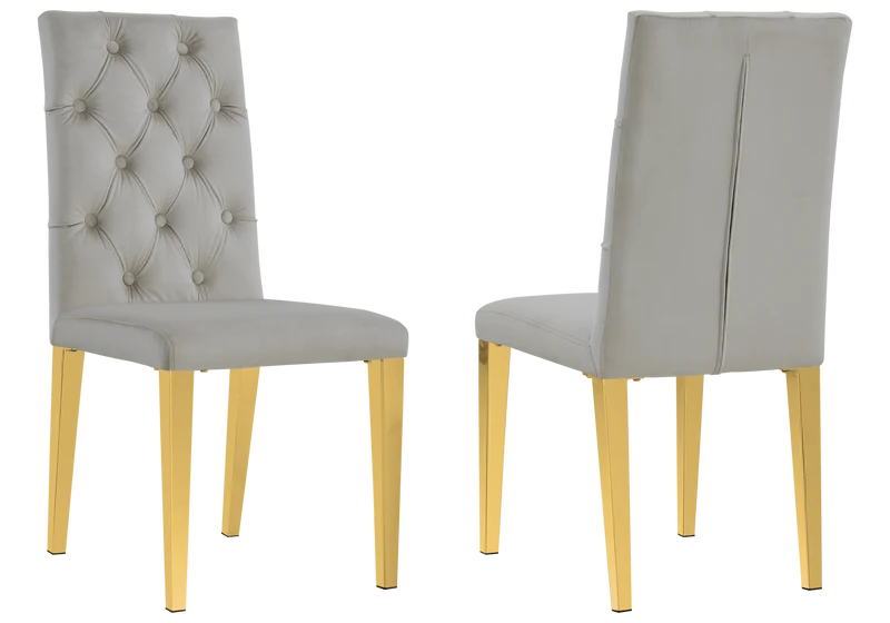 Table marbre blanc et 4 chaises X dorées - Cross