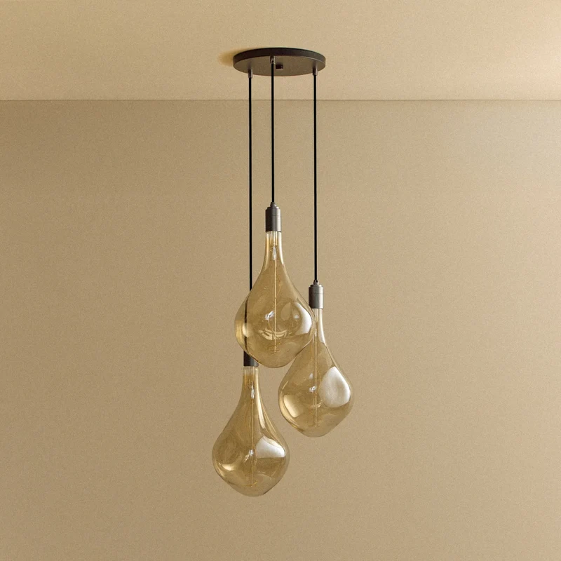 Triple Pendant in Graphite + Voronoi III