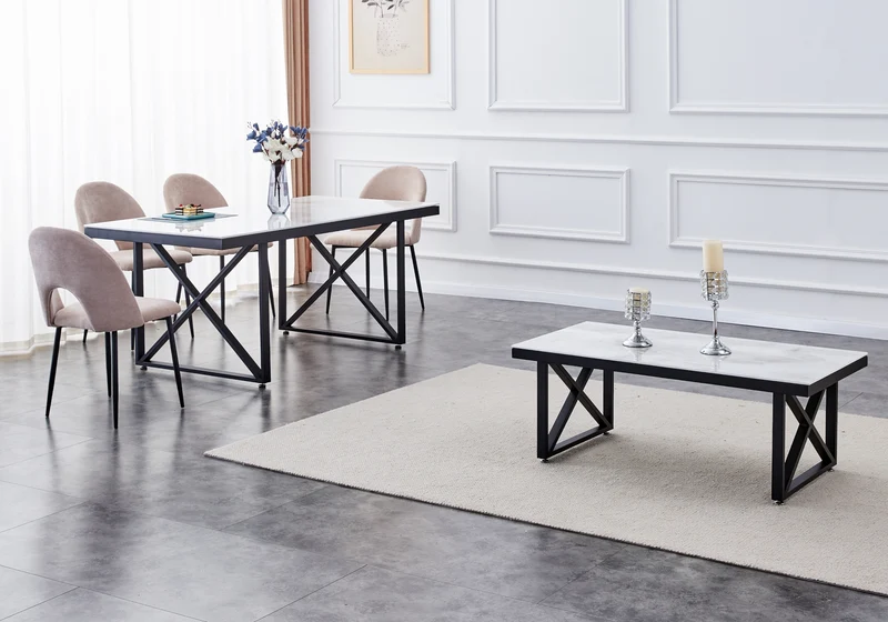 Chaise dossier ouvert en velours gris clair - Talia x4
