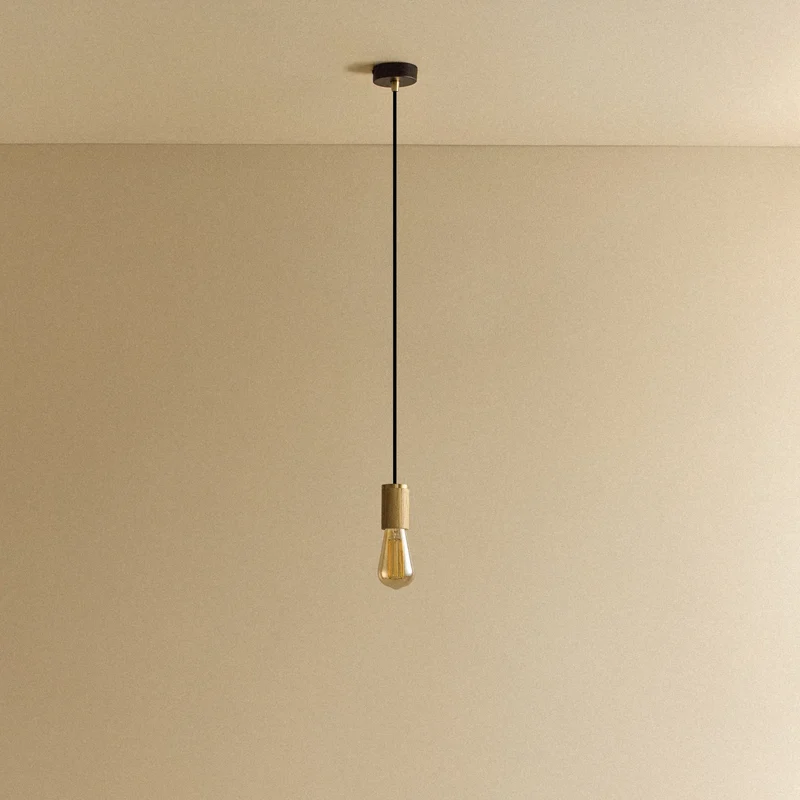 Squirrel Cage Pendant Light in Oak