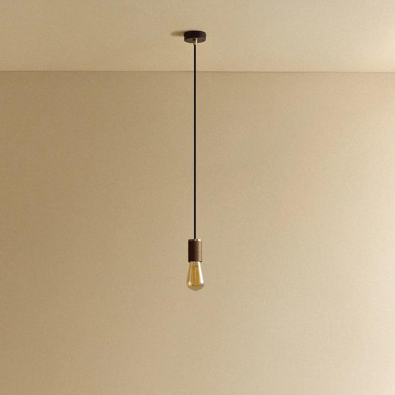 Squirrel Cage Pendant Light in Walnut