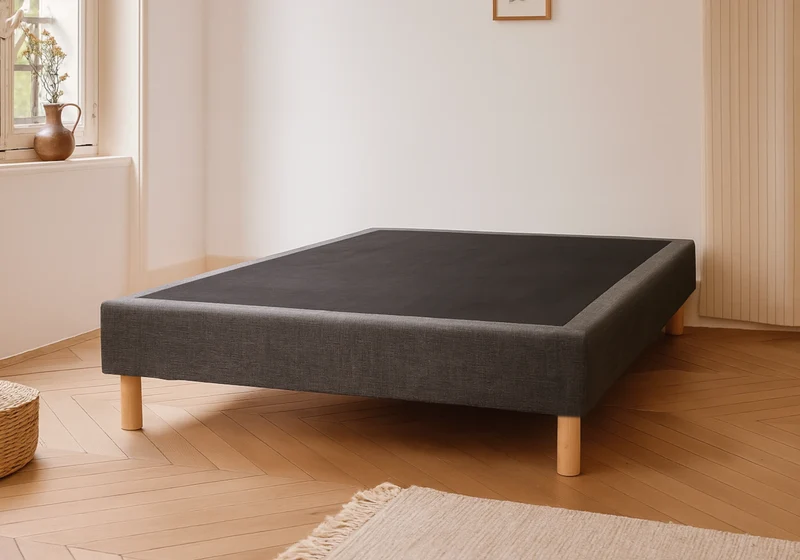 Sommier tapissé gris design 20 cm - Stely