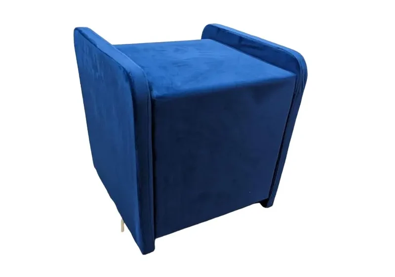 Table de chevet en velours bleu - Soft