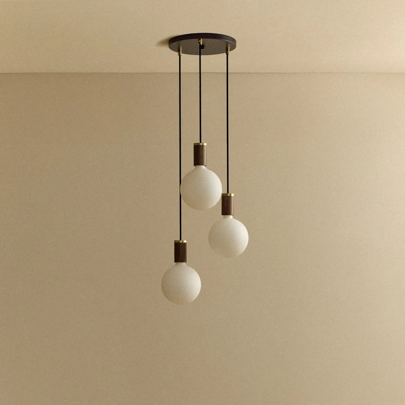 Triple Pendant in Walnut + Sphere IV