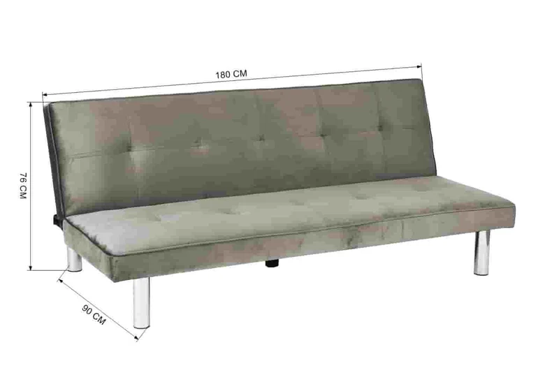 Banc convertible taupe chromé - Antha