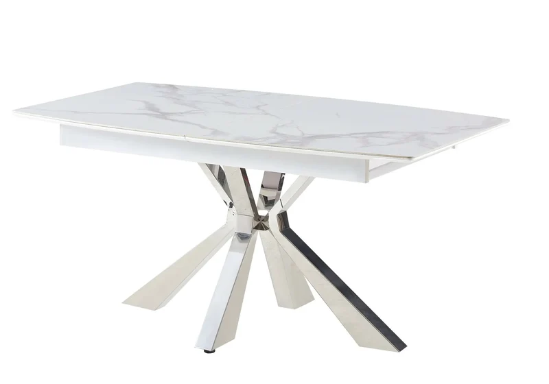 Table extensible céramique chromé marbre noir - Urso