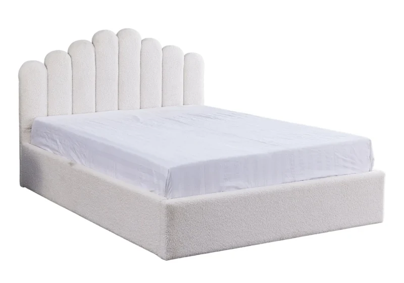 Lit coffre velours doudou capitonné - Carla