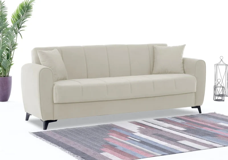 Canapé Turc Pas Cher - Lit & Coffre de Rangement – Velours Rouge LARA