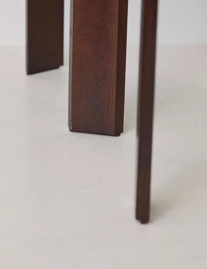 Stackable Triangular Wood and Glass Side Tables by Porada Arredi, c. 1970
