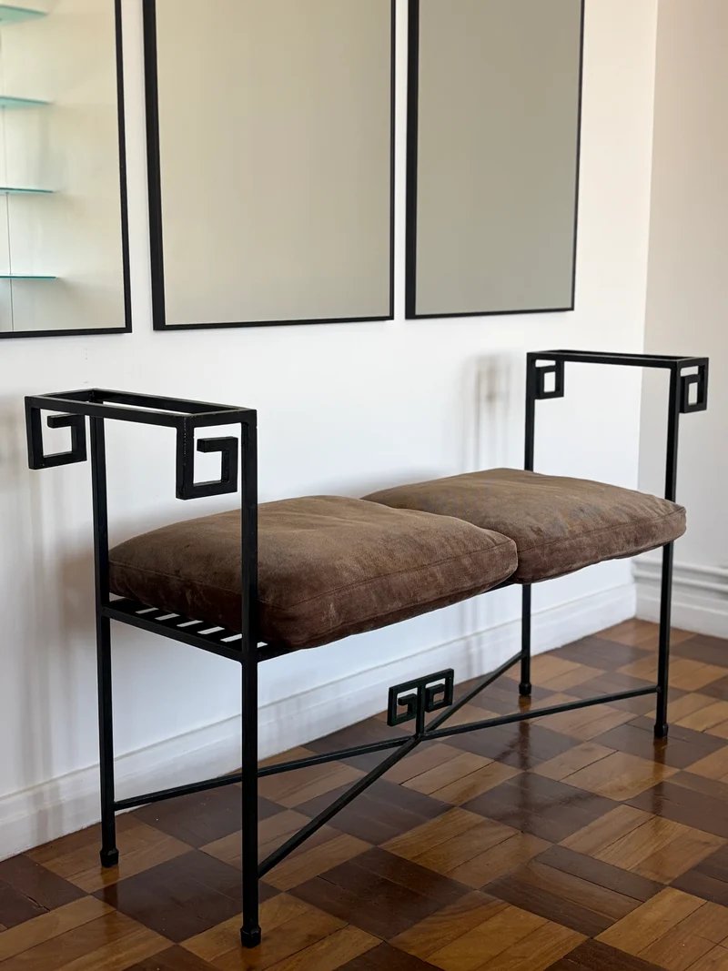 Meander Iron Bench, Italy, 1980s