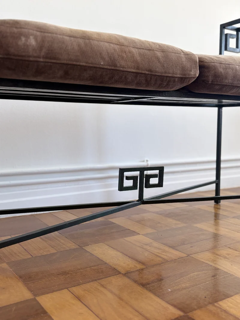 Meander Iron Bench, Italy, 1980s
