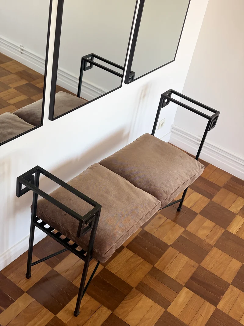 Meander Iron Bench, Italy, 1980s