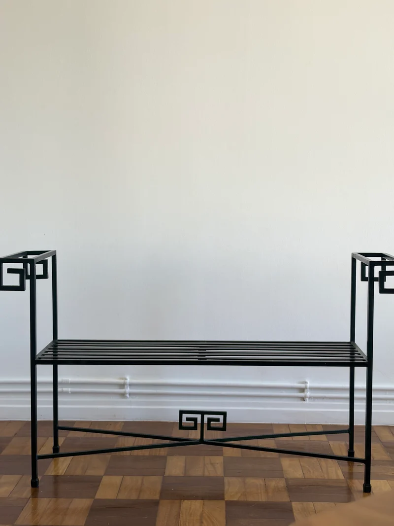 Meander Iron Bench, Italy, 1980s