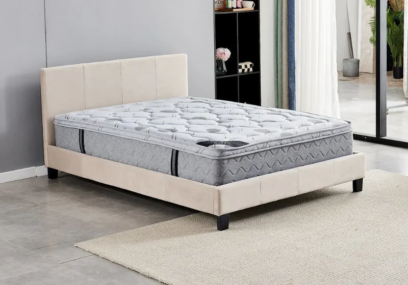Lit velours taupe - Simply