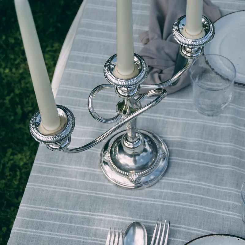 Three-armed Silver Candelabra