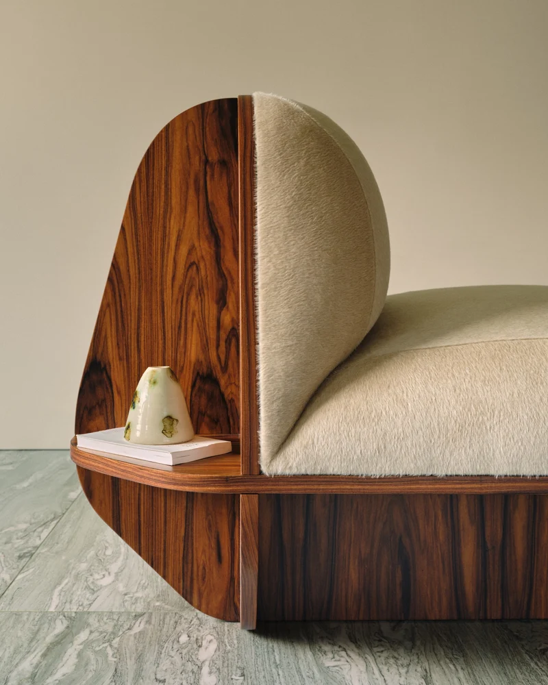 MATERA Armchair in Wood and Textile