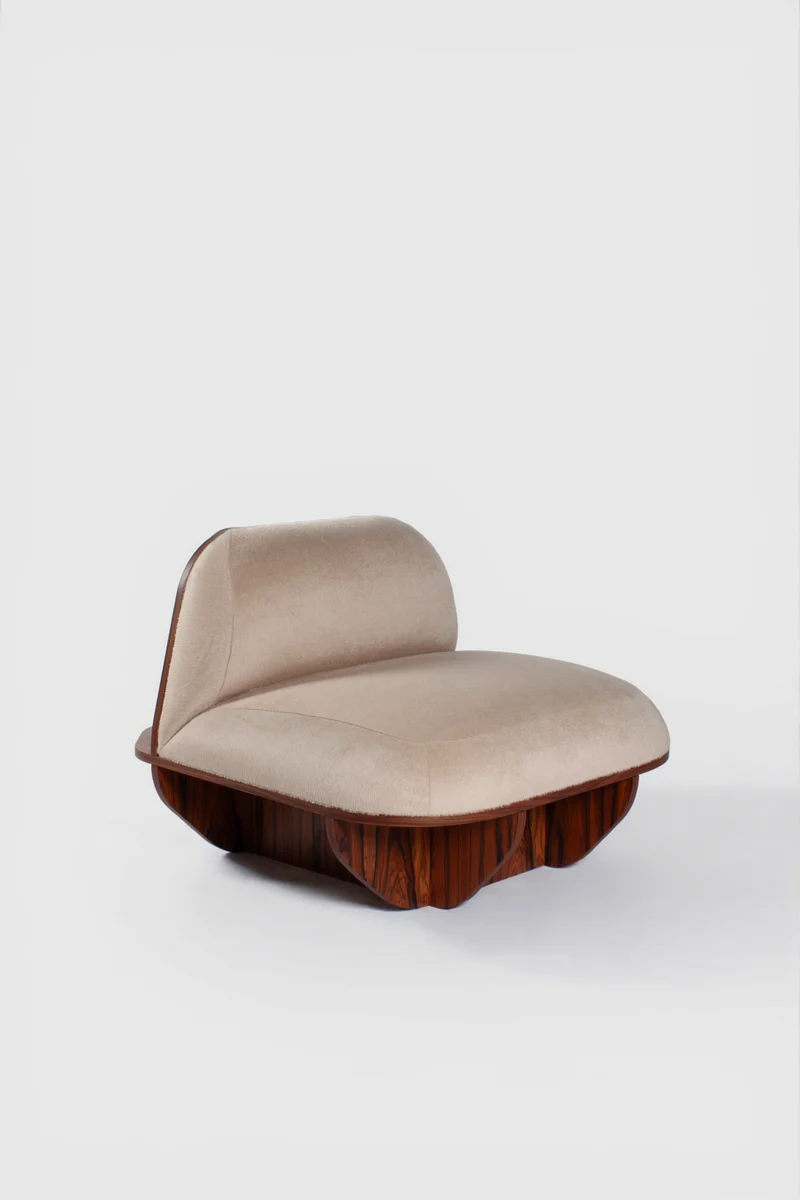 MATERA Armchair in Wood and Textile