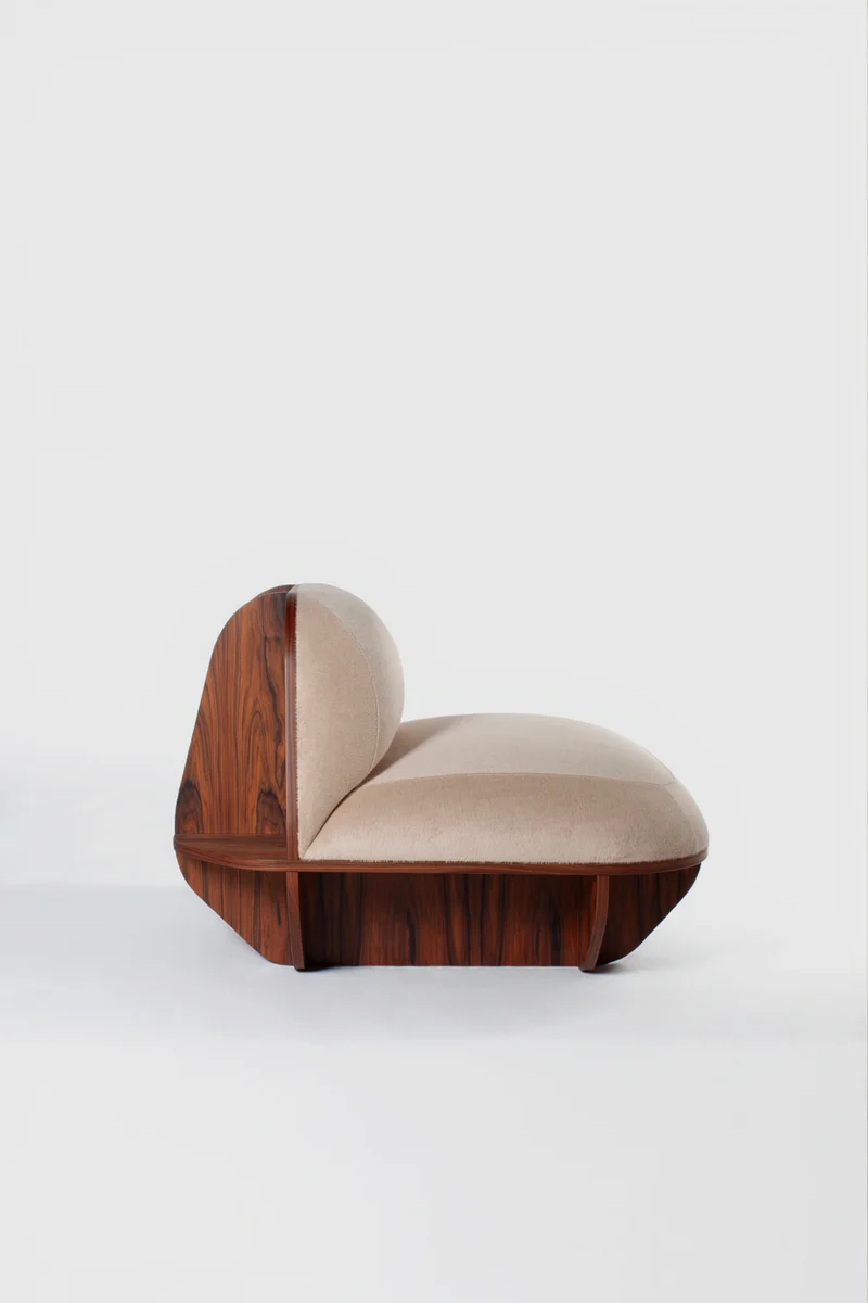 MATERA Armchair in Wood and Textile