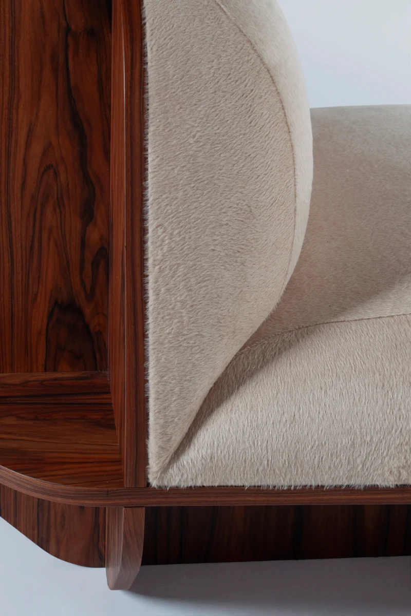 MATERA Armchair in Wood and Textile