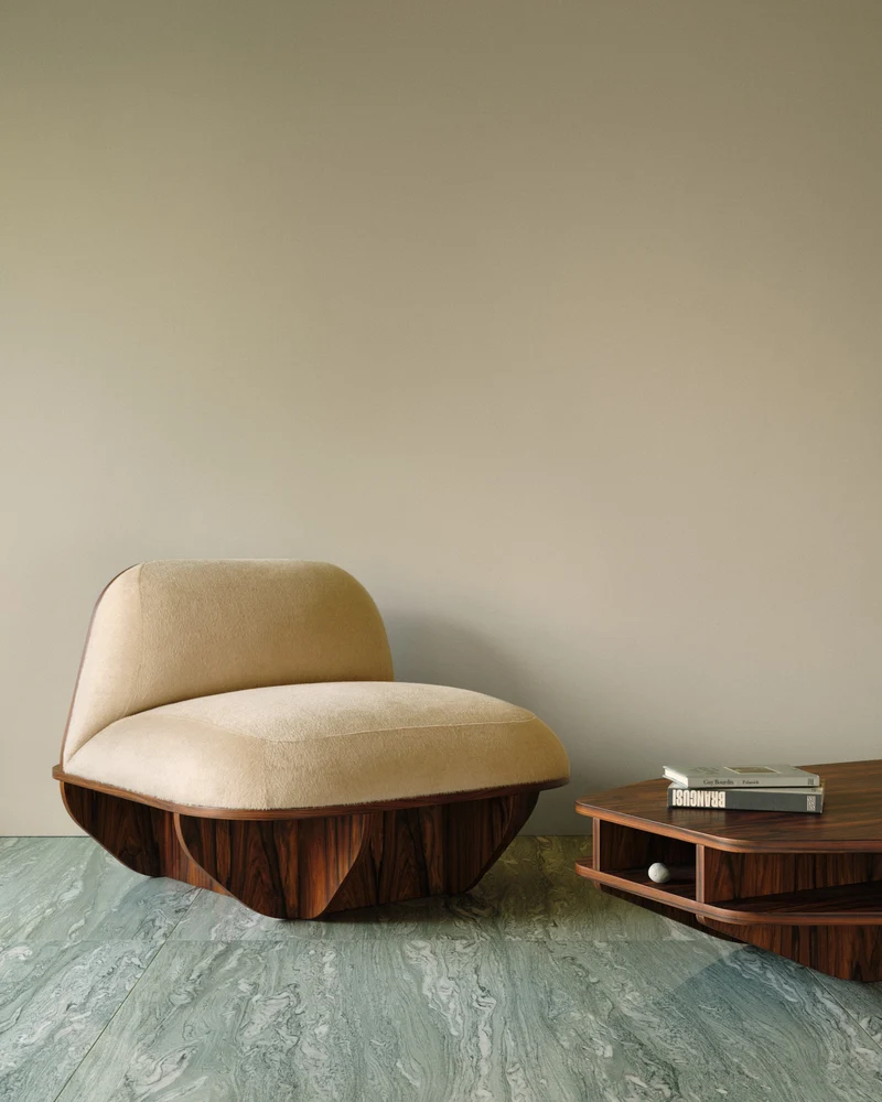 MATERA Armchair in Wood and Textile