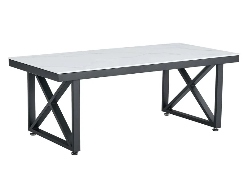 Table basse noire marbre blanc - Clara