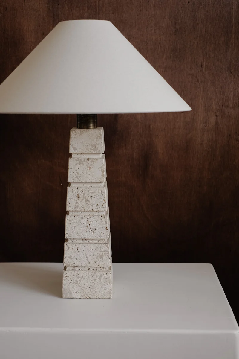 Vintage Travertine Table Lamp
