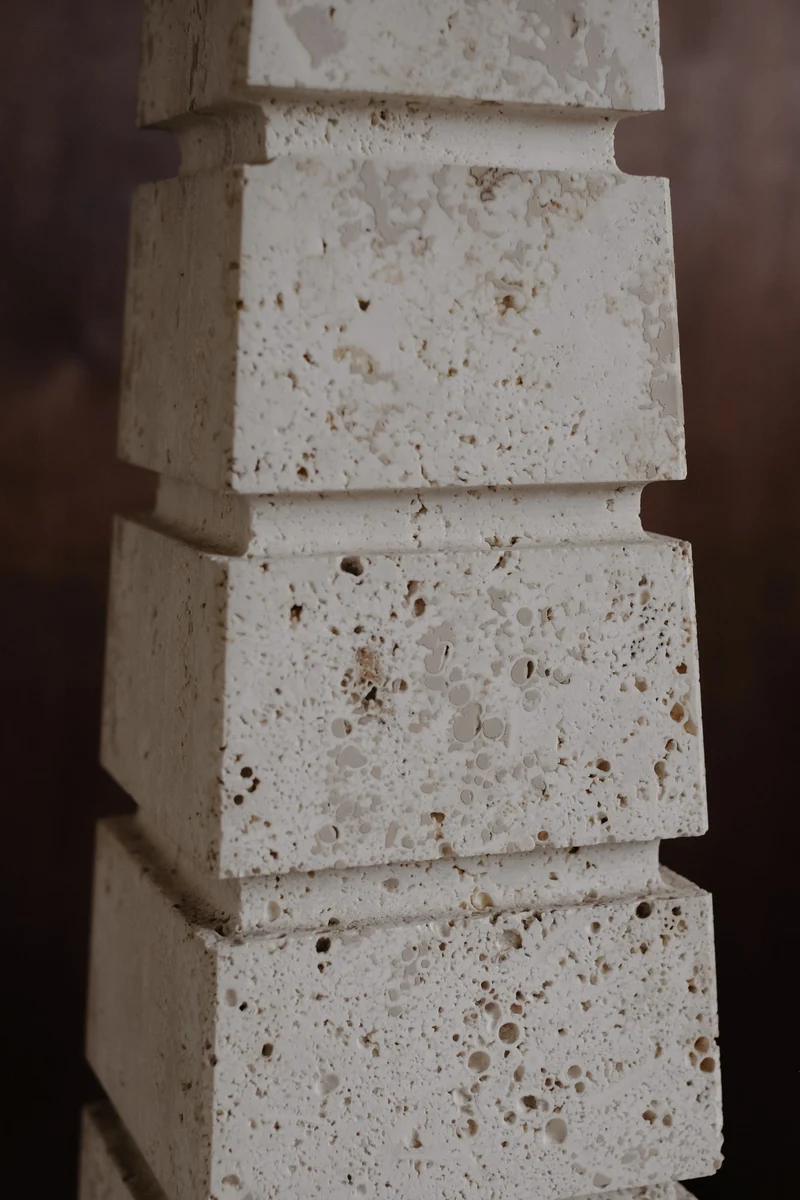 Vintage Travertine Table Lamp