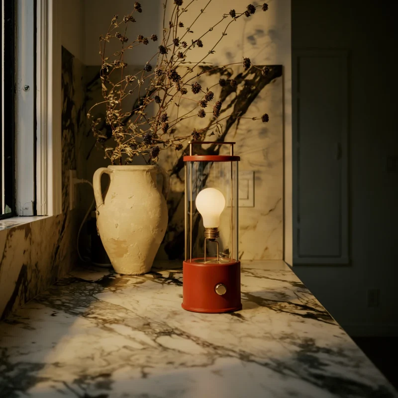 The Muse 2.0 Portable Lamp in Pomona Red