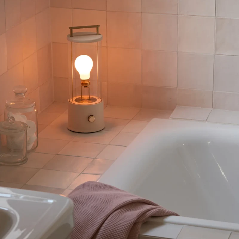 The Muse 2.0 Portable Lamp in Setting Plaster Pink