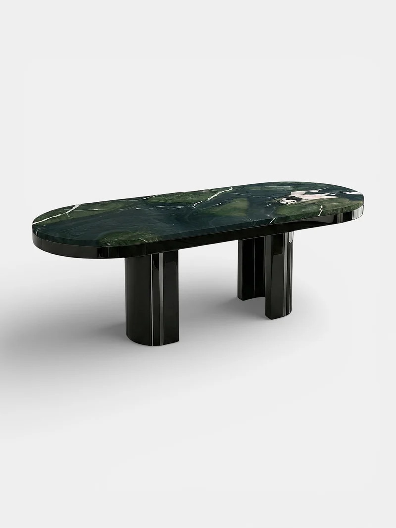 Gio Black And Avocado Marble Dining Table