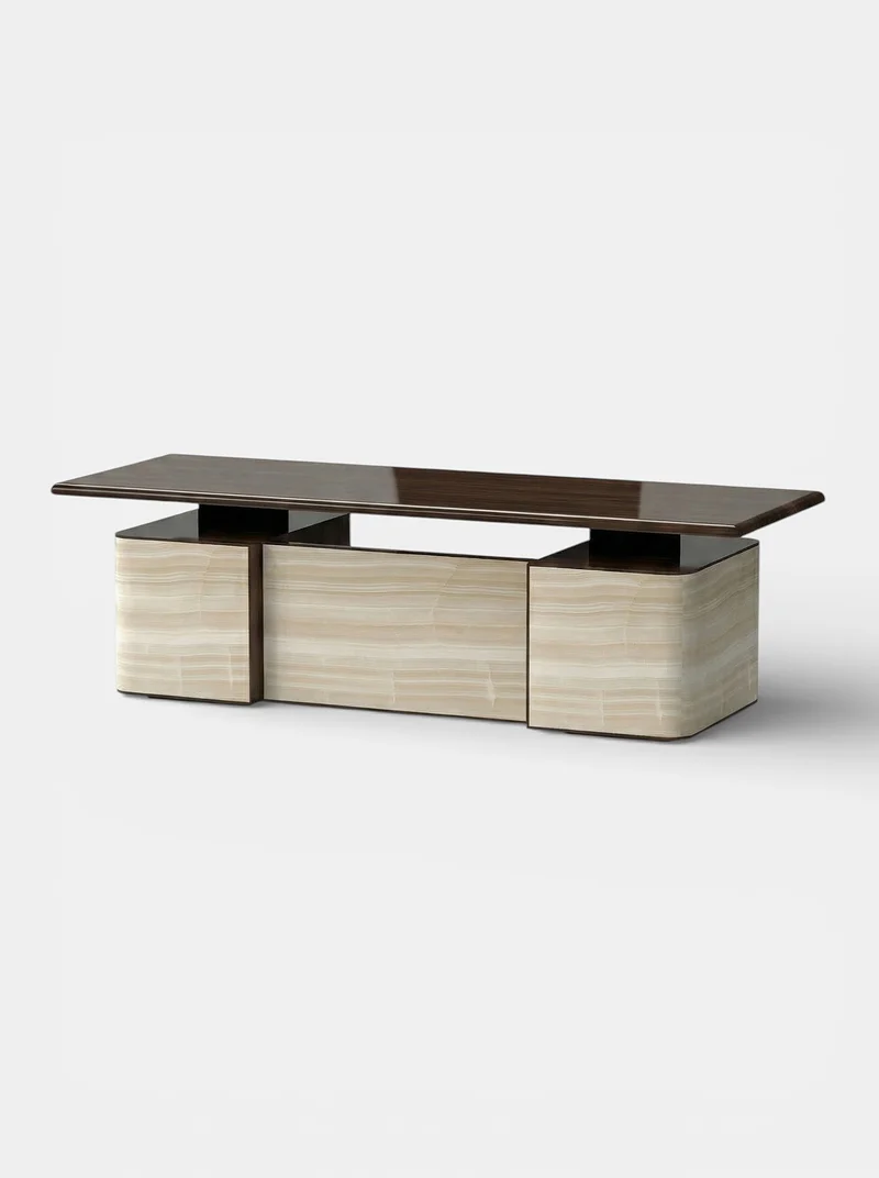 Holly Ivory Onyx And Wood Desk