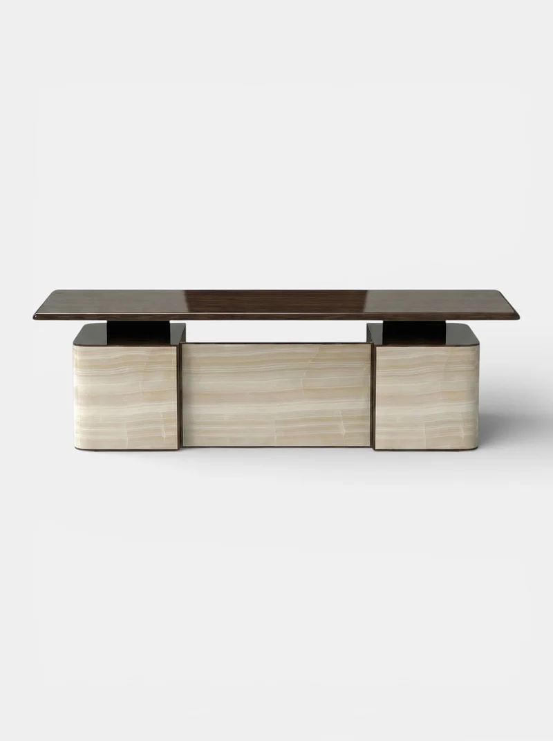 Holly Ivory Onyx And Wood Desk