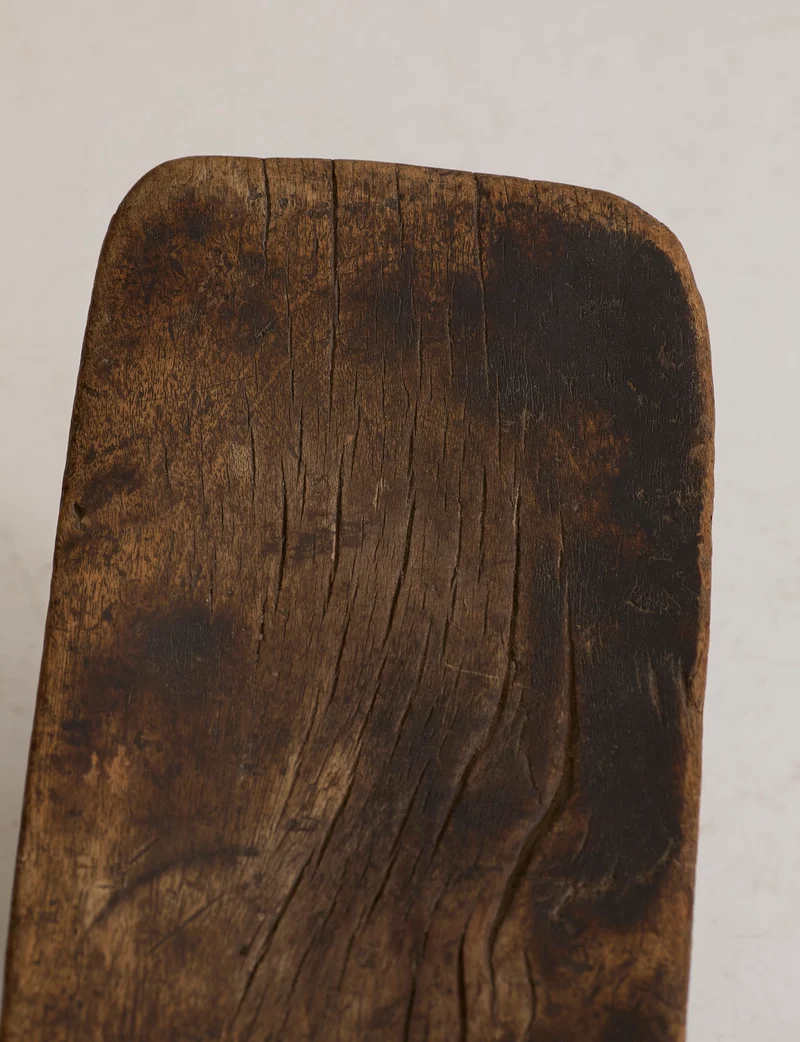 West African Monoxyle Stool in Dark Patinated Wood