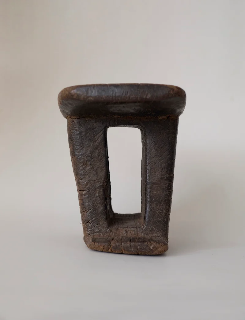 West African Monoxyle Stool in Dark Patinated Wood