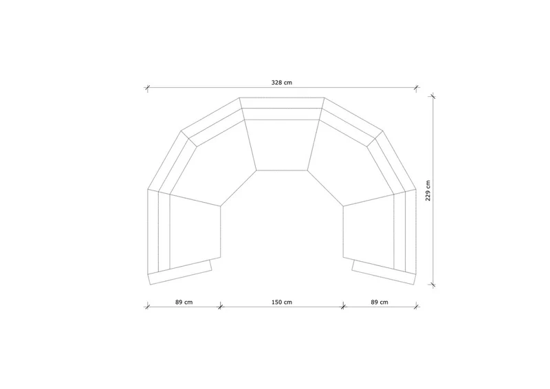 FORSEN Sofa, Arched Five Seater