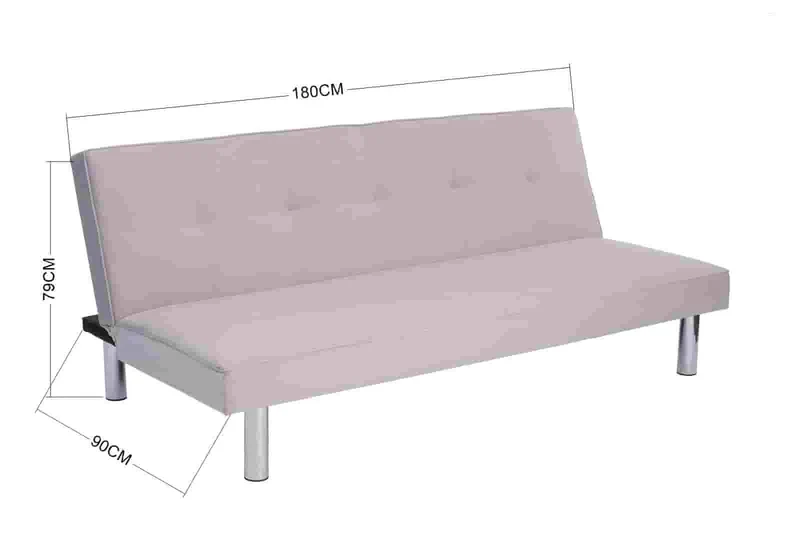 Banc convertible gris chromé - Antha