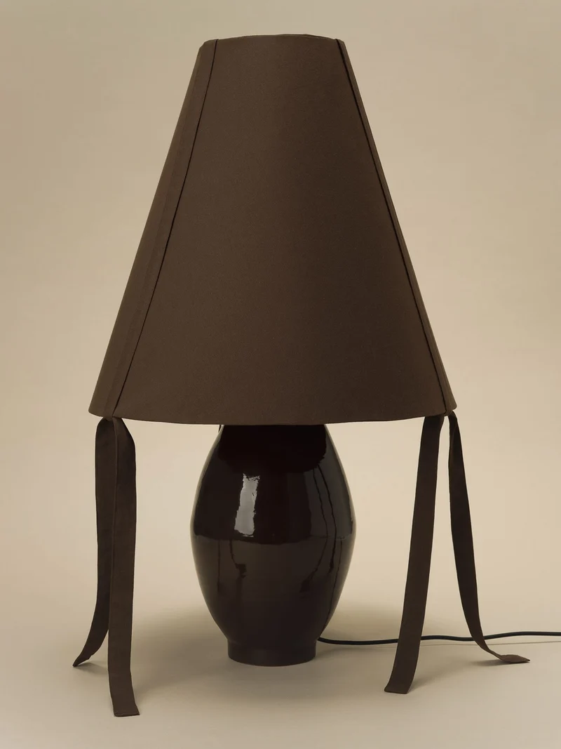 Brown Ceramic Large Table Lamp