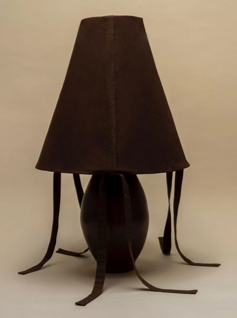 Brown Ceramic Large Table Lamp