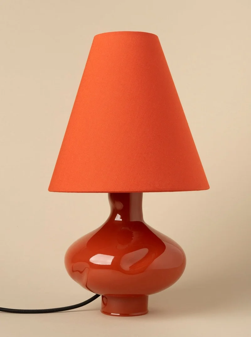 Dark Red-Conical Glass Table Lamp II